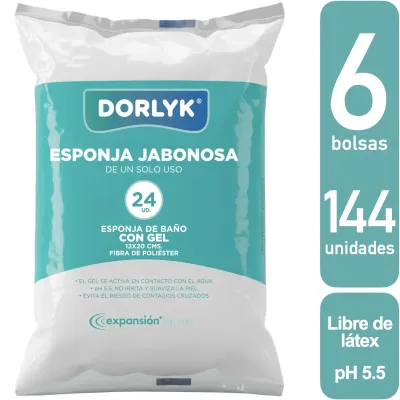 Esponja Jabonosa Dorlyk® 12×20 cm  Pack 6 bolsas