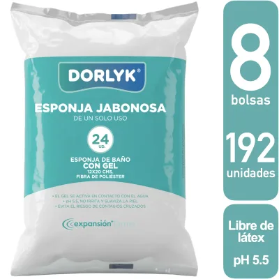 Esponja Jabonosa Dorlyk® 12×20 cm Pack 8 bolsas