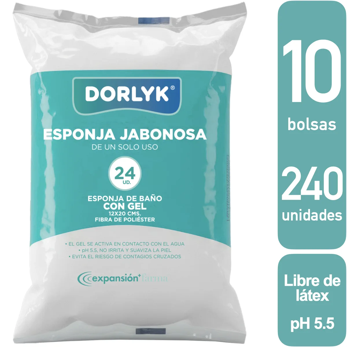 Esponja Jabonosa Dorlyk® 12×20 cm Pack 10 bolsas